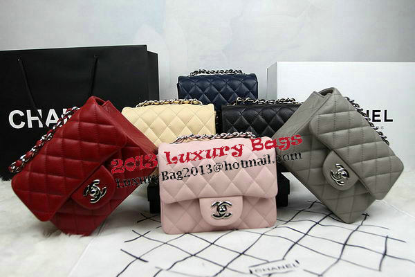 Chanel Classic MINI Flap Bag CF1115 Red Cannage Pattern Silver Chanel Classic MINI Flap Bag CF1115 Red Cannage Pattern Silver