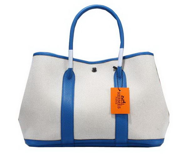 Hermes Garden Party 36cm Tote Bag Canvas Blue Hermes Garden Party 36cm Tote Bag Canvas Blue