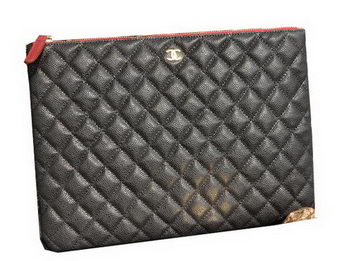 Chanel Clutch Bag Black Cannage Pattern Leather A82044 Gold Chanel Clutch Bag Black Cannage Pattern Leather A82044 Gold