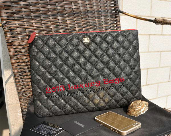 Chanel Clutch Bag Black Cannage Pattern Leather A82044 Gold Chanel Clutch Bag Black Cannage Pattern Leather A82044 Gold