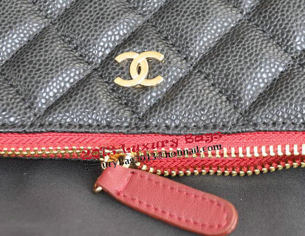 Chanel Clutch Bag Black Cannage Pattern Leather A82044 Gold Chanel Clutch Bag Black Cannage Pattern Leather A82044 Gold