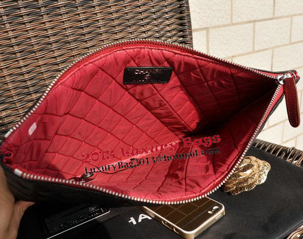 Chanel Clutch Bag Black Cannage Pattern Leather A82044 Silver Chanel Clutch Bag Black Cannage Pattern Leather A82044 Silver