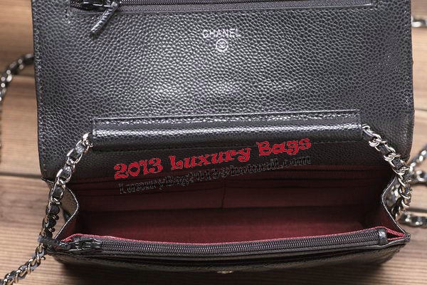 Chanel mini Flap Bag A33814 Black Cannage Pattern Silver