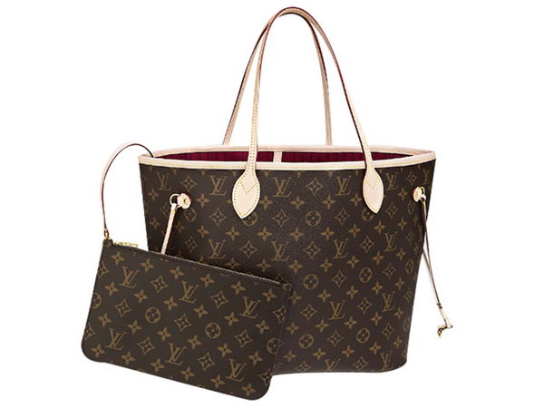 LOUIS VUITTON M40996 MONOGRAM CANVAS NEVERFULL MM FUCHSIA LOUIS VUITTON M40996 MONOGRAM CANVAS NEVERFULL MM FUCHSIA
