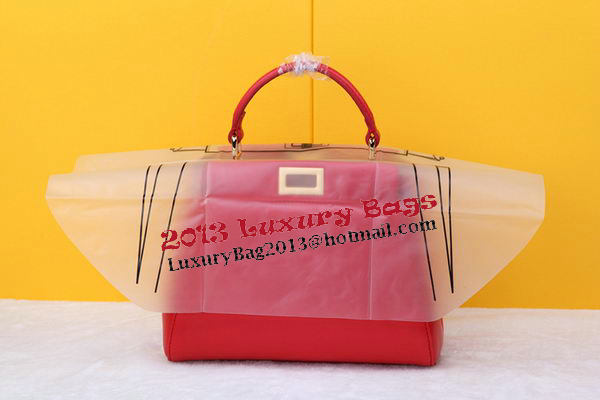 Fendi mini Peekaboo Bag Sheepskin Leather FD520885 Red Fendi mini Peekaboo Bag Sheepskin Leather FD520885 Red