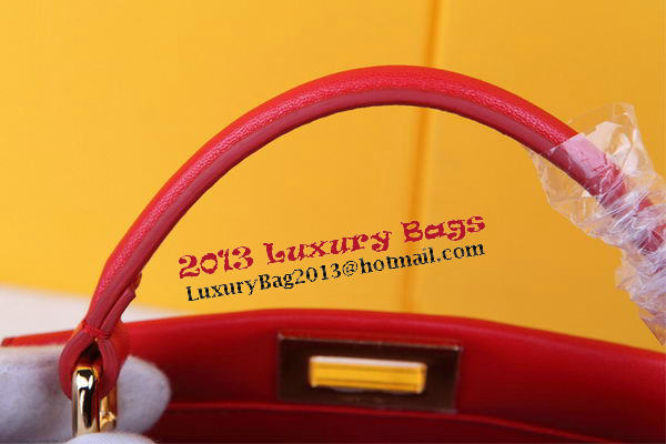 Fendi mini Peekaboo Bag Sheepskin Leather FD520885 Red Fendi mini Peekaboo Bag Sheepskin Leather FD520885 Red