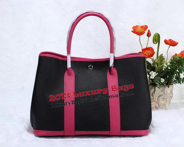 Hermes Garden Party 36cm Tote Bag Grainy Leather Black&Rose Hermes Garden Party 36cm Tote Bag Grainy Leather Black&Rose