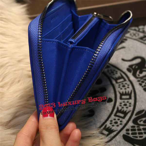 Bottega Veneta Intrecciato Nappa Zip Around Wallets 114073 Blue Bottega Veneta Intrecciato Nappa Zip Around Wallets 114073 Blue