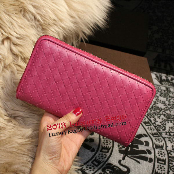 Bottega Veneta Intrecciato Nappa Zip Around Wallets 114073 Rose Bottega Veneta Intrecciato Nappa Zip Around Wallets 114073 Rose
