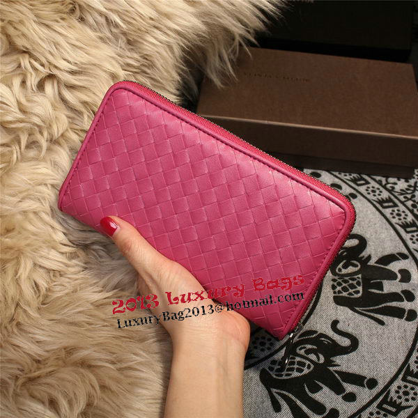 Bottega Veneta Intrecciato Nappa Zip Around Wallets 114073 Rose Bottega Veneta Intrecciato Nappa Zip Around Wallets 114073 Rose