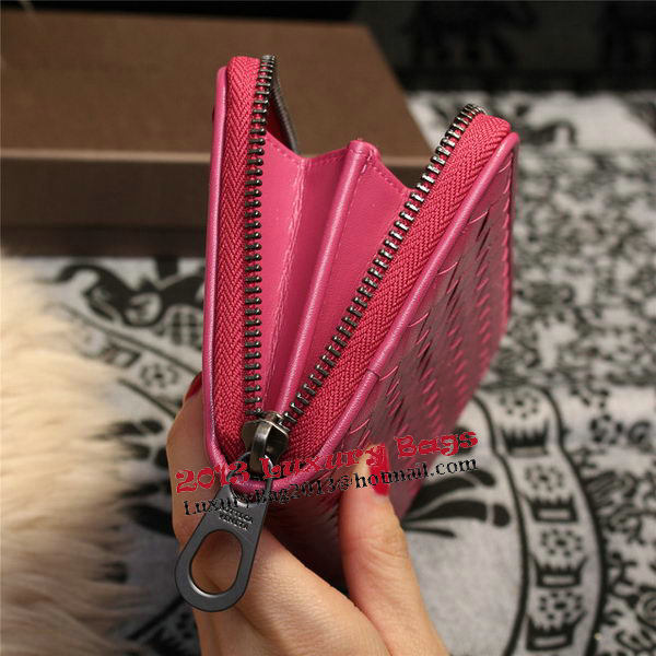 Bottega Veneta Intrecciato Nappa Zip Around Wallets 114073 Rose Bottega Veneta Intrecciato Nappa Zip Around Wallets 114073 Rose