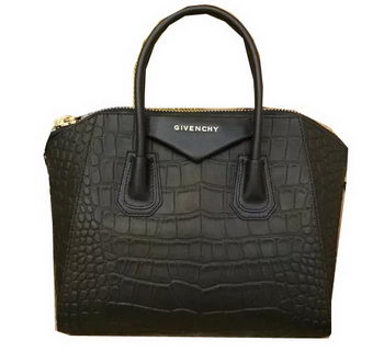 Givenchy Antigona Bag in Croco Leather Black Givenchy Antigona Bag in Croco Leather Black
