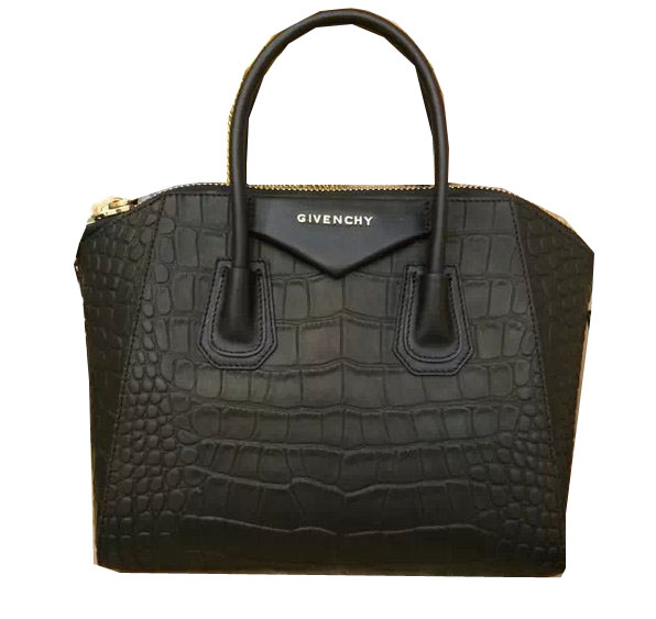 Givenchy Antigona Bag in Croco Leather Black Givenchy Antigona Bag in Croco Leather Black