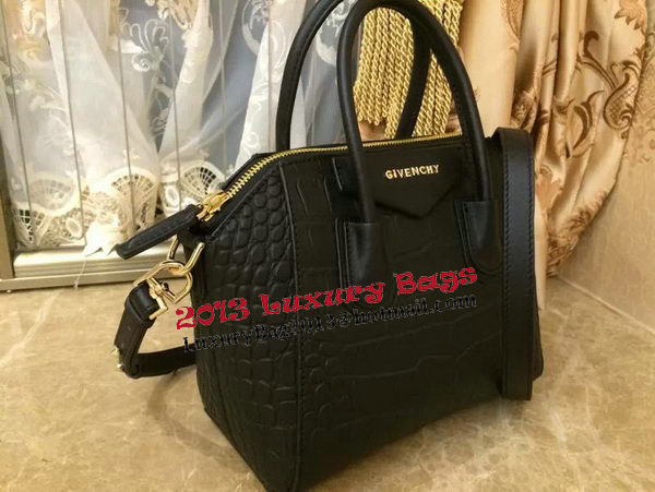 Givenchy Antigona Bag in Croco Leather Black Givenchy Antigona Bag in Croco Leather Black