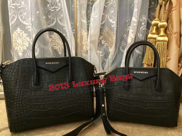 Givenchy Antigona Bag in Croco Leather Black Givenchy Antigona Bag in Croco Leather Black