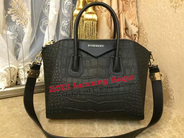 Givenchy Antigona Bag in Croco Leather Black Givenchy Antigona Bag in Croco Leather Black