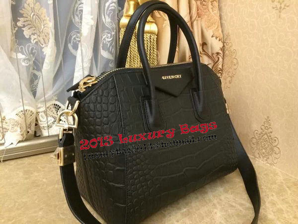 Givenchy Antigona Bag in Croco Leather Black Givenchy Antigona Bag in Croco Leather Black