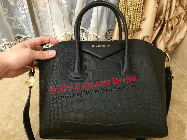 Givenchy Antigona Bag in Croco Leather Black Givenchy Antigona Bag in Croco Leather Black