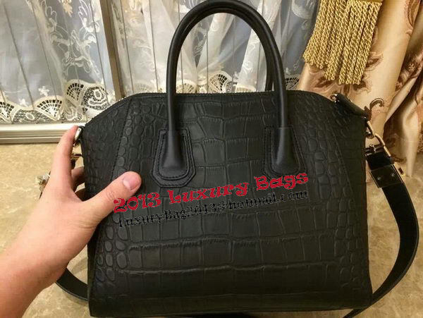 Givenchy Antigona Bag in Croco Leather Black Givenchy Antigona Bag in Croco Leather Black