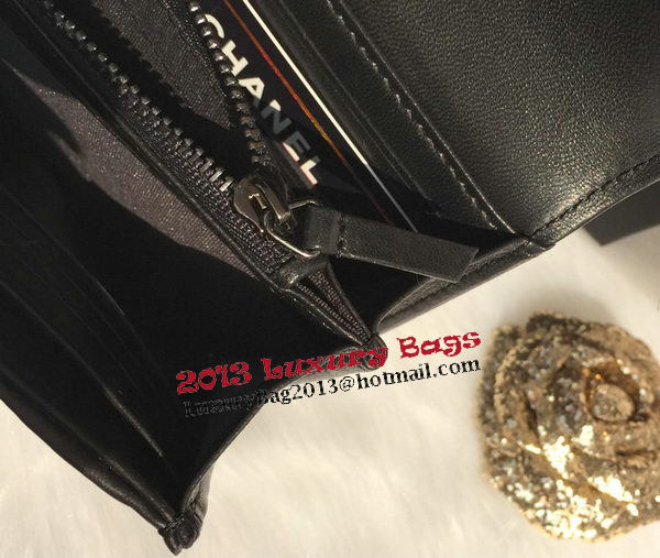 Boy Chanel Matelasse Long Wallet Original Sheepskin Leather A80376 Black Boy Chanel Matelasse Long Wallet Original Sheepskin Leather A80376 Black