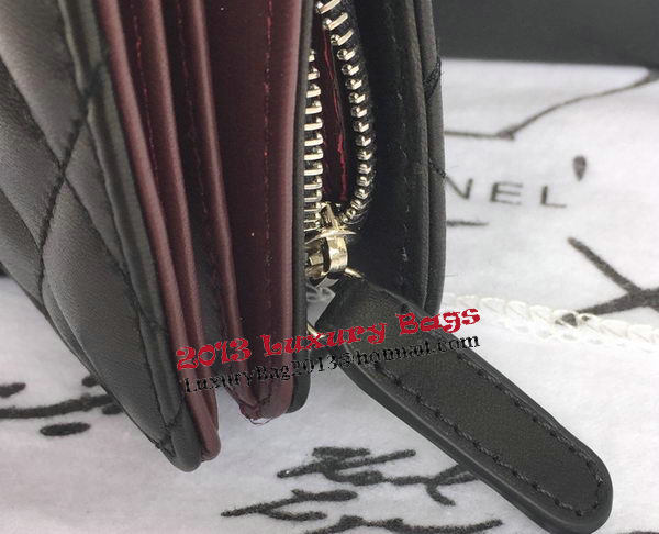 Chanel Matelasse Bi-Fold Wallet Black Sheepskin Leater A48667 Silver Chanel Matelasse Bi-Fold Wallet Black Sheepskin Leater A48667 Silver