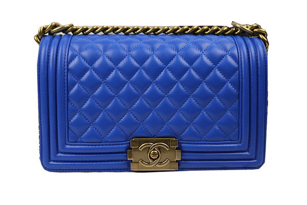 Boy Chanel Flap Shoulder Bags Blue Original Sheepskin A67025 Gold Boy Chanel Flap Shoulder Bags Blue Original Sheepskin A67025 Gold