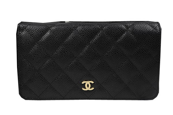 Chanel Bi-Fold Wallet Black Original Cannage Pattern A31509 Gold Chanel Bi-Fold Wallet Black Original Cannage Pattern A31509 Gold
