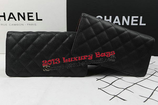 Chanel Bi-Fold Wallet Black Original Cannage Pattern A31509 Gold Chanel Bi-Fold Wallet Black Original Cannage Pattern A31509 Gold