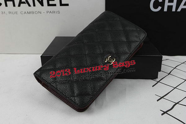 Chanel Bi-Fold Wallet Black Original Cannage Pattern A31509 Gold Chanel Bi-Fold Wallet Black Original Cannage Pattern A31509 Gold