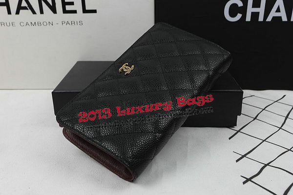 Chanel Bi-Fold Wallet Black Original Cannage Pattern A31509 Gold Chanel Bi-Fold Wallet Black Original Cannage Pattern A31509 Gold