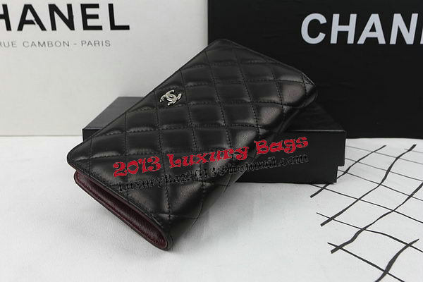 Chanel Bi-Fold Wallet Black Original Sheepskin A31509 Silver Chanel Bi-Fold Wallet Black Original Sheepskin A31509 Silver