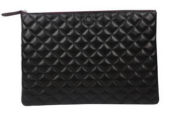 Chanel Clutch Bag Black Original Sheepskin A69254 A69253 A69252 Silver Chanel Clutch Bag Black Original Sheepskin A69254 A69253 A69252 Silver