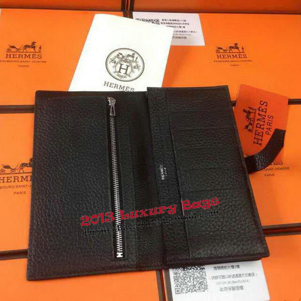 Hermes Bearn Japonaise Grainy Leather Wallet H8622W Black Hermes Bearn Japonaise Grainy Leather Wallet H8622W Black