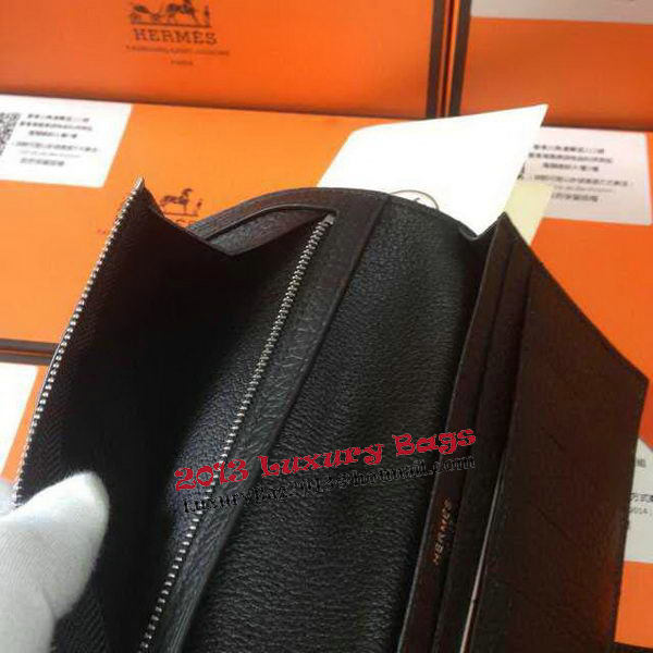 Hermes Bearn Japonaise Grainy Leather Wallet H8622W Black Hermes Bearn Japonaise Grainy Leather Wallet H8622W Black