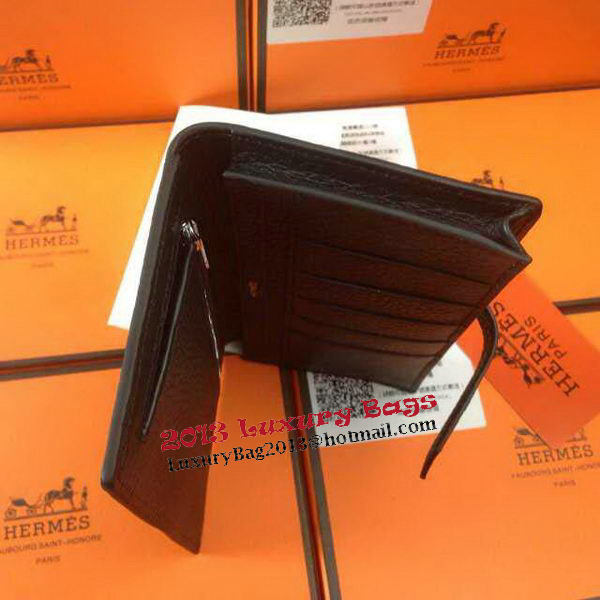 Hermes Bearn Japonaise Grainy Leather Wallet H8622W Black Hermes Bearn Japonaise Grainy Leather Wallet H8622W Black