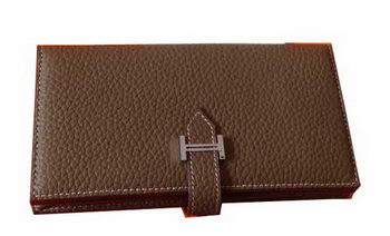 Hermes Bearn Japonaise Grainy Leather Wallet H8622W Grey Hermes Bearn Japonaise Grainy Leather Wallet H8622W Grey