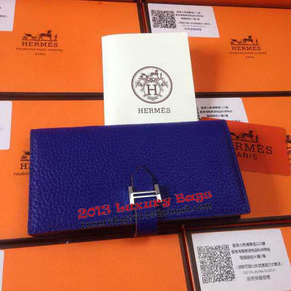 Hermes Bearn Japonaise Grainy Leather Wallet H8622W Royal Hermes Bearn Japonaise Grainy Leather Wallet H8622W Royal