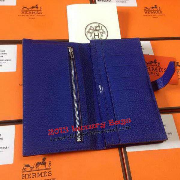 Hermes Bearn Japonaise Grainy Leather Wallet H8622W Royal Hermes Bearn Japonaise Grainy Leather Wallet H8622W Royal