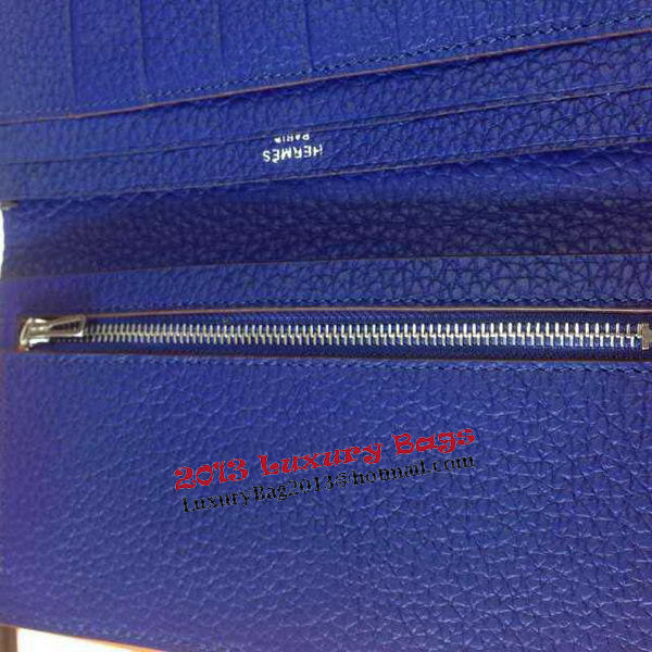 Hermes Bearn Japonaise Grainy Leather Wallet H8622W Royal Hermes Bearn Japonaise Grainy Leather Wallet H8622W Royal