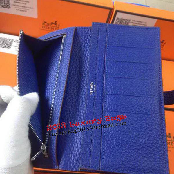 Hermes Bearn Japonaise Grainy Leather Wallet H8622W Royal Hermes Bearn Japonaise Grainy Leather Wallet H8622W Royal