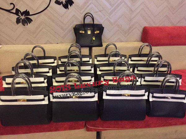 Hermes Birkin 35CM 30CM 30CM Tote Bag Grainy Leather H35H30H25 Black