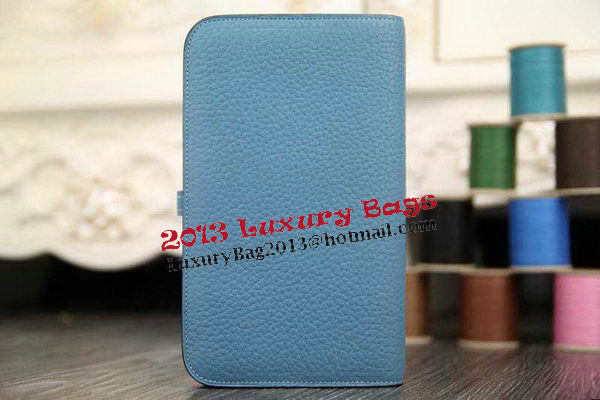 Hermes Compact Passport Holder Original Leather Wallet Blue Hermes Compact Passport Holder Original Leather Wallet Blue