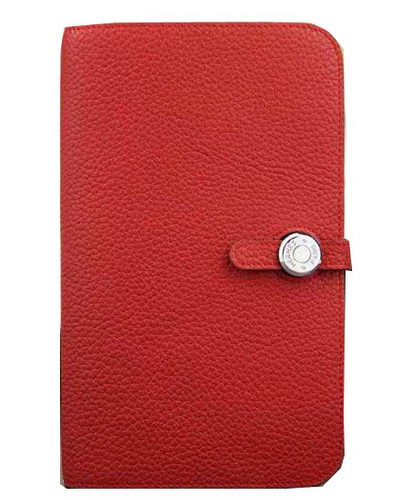 Hermes Compact Passport Holder Original Leather Wallet Red Hermes Compact Passport Holder Original Leather Wallet Red
