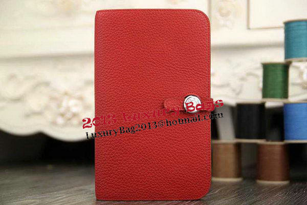 Hermes Compact Passport Holder Original Leather Wallet Red Hermes Compact Passport Holder Original Leather Wallet Red