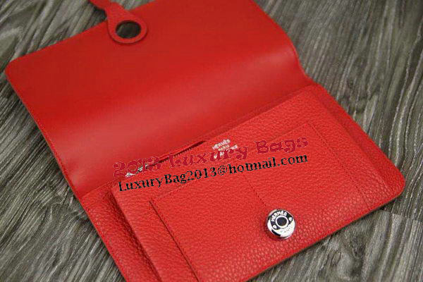 Hermes Compact Passport Holder Original Leather Wallet Red Hermes Compact Passport Holder Original Leather Wallet Red