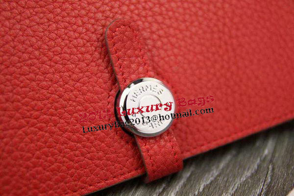 Hermes Compact Passport Holder Original Leather Wallet Red Hermes Compact Passport Holder Original Leather Wallet Red