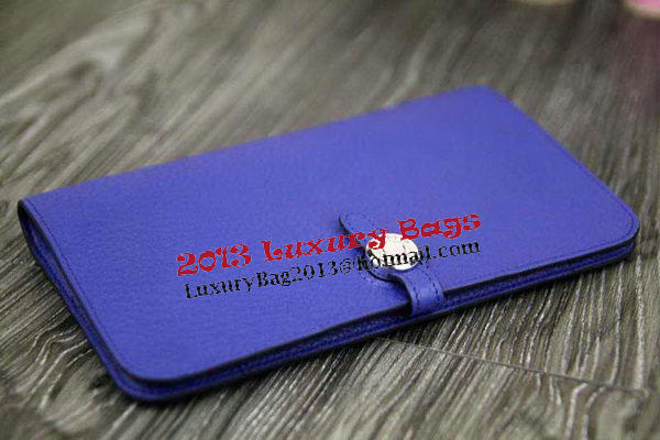 Hermes Compact Passport Holder Original Leather Wallet Royal Hermes Compact Passport Holder Original Leather Wallet Royal