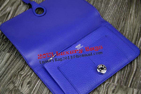 Hermes Compact Passport Holder Original Leather Wallet Royal Hermes Compact Passport Holder Original Leather Wallet Royal