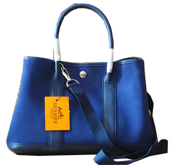 Hermes Garden Party 30cm Tote Bags Original Leather Blue Hermes Garden Party 30cm Tote Bags Original Leather Blue