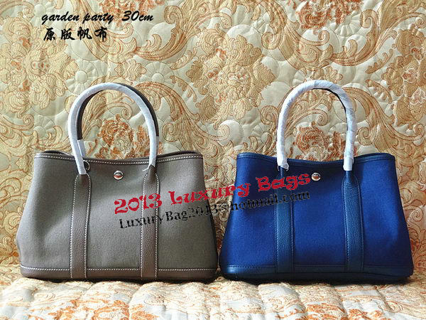 Hermes Garden Party 30cm Tote Bags Original Leather Blue Hermes Garden Party 30cm Tote Bags Original Leather Blue